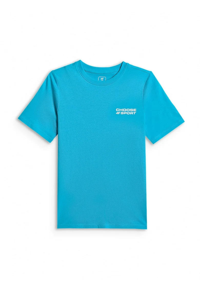 Tricou pentru copii,  regular, imprimeu sportiv, albastru, bumbac