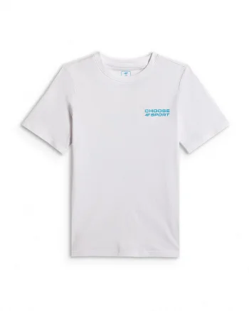 Tricou copii  regular, imprimeu sportiv, alb, material usor