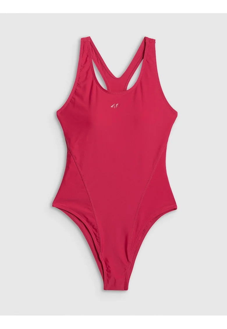 Costum de baie intreg,  rosu, croiala slim, material cu uscare rapida