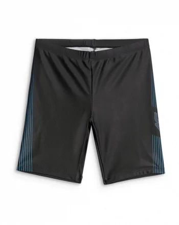 Pantaloni scurti de baie copii,  uscare rapida, ajustare talie, negru/albastru, poliester|elastan