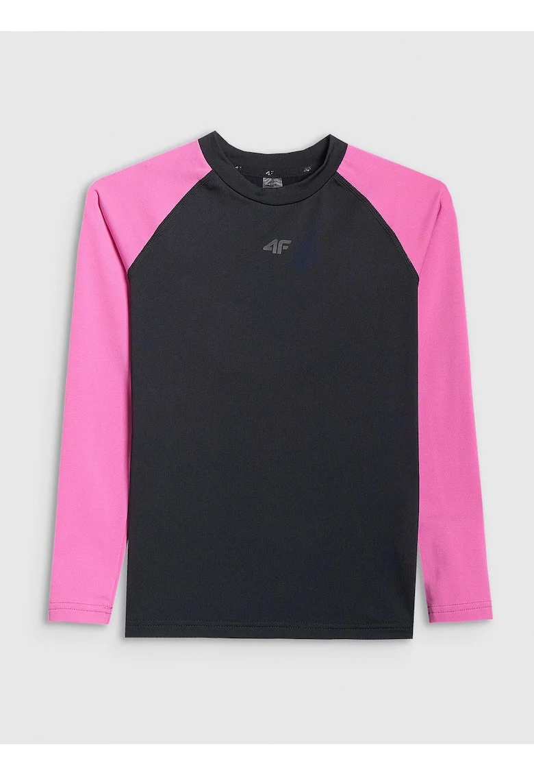 Bluza copii,  lenjerie termica, guler inalt, croiala slim, roz/negru