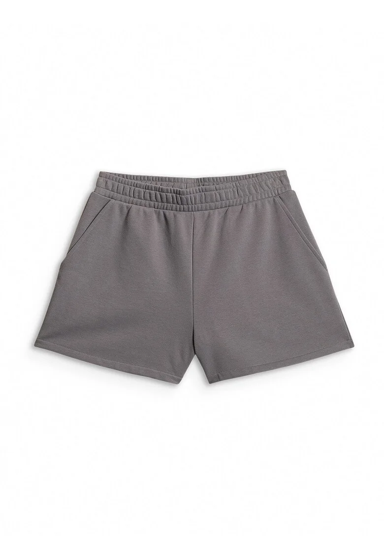 Pantaloni scurti  lejeri, talie medie, bumbac, cu buzunare laterale, pentru femei