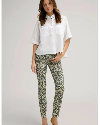 Blugi skinny cu imprimeu animal-print, Multicolor