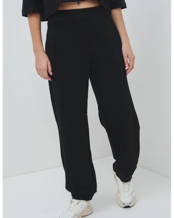 Pantaloni de trening cu buzunare laterale, Negru
