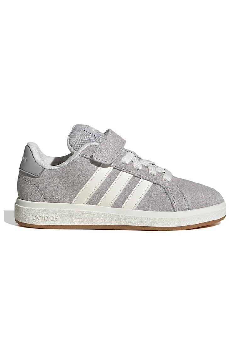 Pantofi sport Grand Court din piele intoarsa cu captuseala din material sintetic, Gri deschis