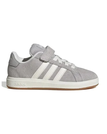 Pantofi sport Grand Court din piele intoarsa cu captuseala din material sintetic, Gri deschis