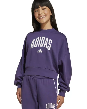 Bluza de trening din amestec de bumbac cu logo, Alb/Violet
