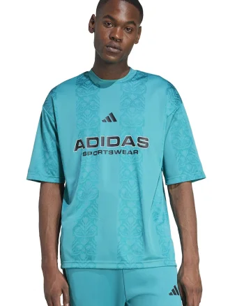 Tricou cu decolteu la baza gatului si imprimeu logo, Verde persan