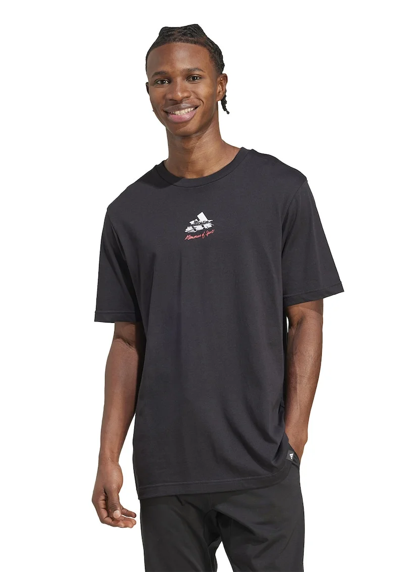 Tricou cu imprimeu pe partea din spate Gallery, Alb murdar/Gri antracit