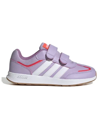 Pantofi sport Tensaur Switch de piele ecologica cu velcro, Alb/Lila