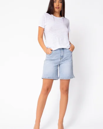 Blugi scurti elastici Light Blue