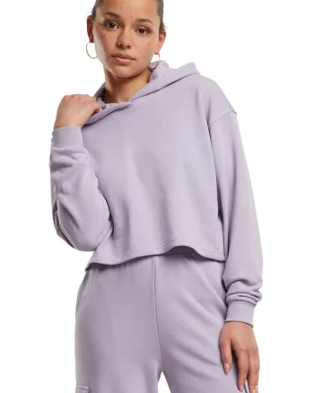 Hanorac crop cu maneci cazute, Lila