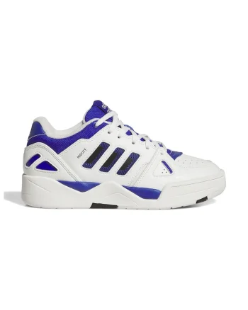 Pantofi sport de piele ecologica Midcity, Alb fildes/Albastru royal