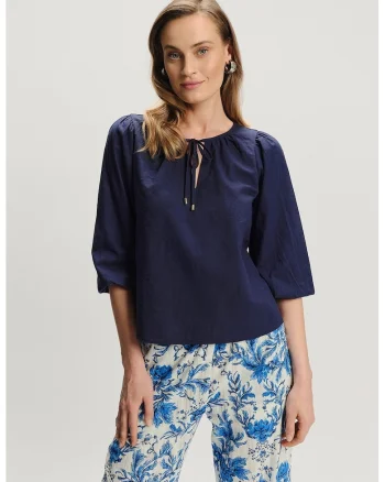 Bluza-tunica cu maneci 3/4, Bleumarin