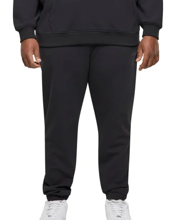 Pantaloni de trening cu model uni si talie ajustabila, Negru