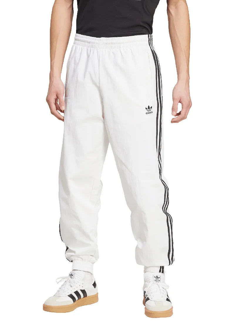 Pantaloni de trening cu terminatii cu fermoar Firebird, Alb/Negru stins