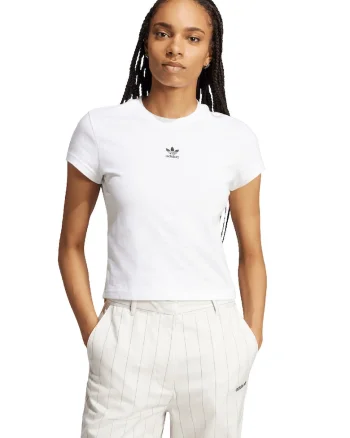 Tricou slim fit din bumbac Essentials, Alb