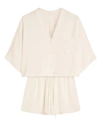 Pijama dama Rhone  crem, Geometric