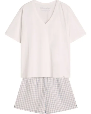 Pijama dama Rossini  alb, Abstract