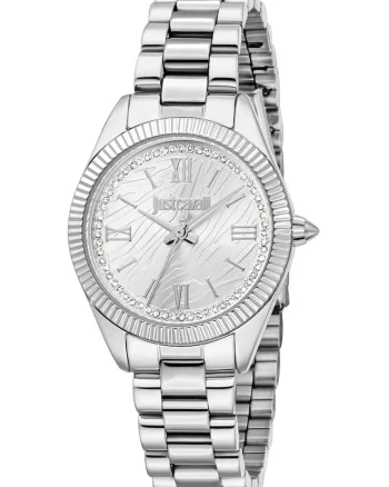 Ceas quartz cu cristale, Argintiu