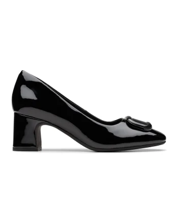 Pantofi de piele cu varf patrat Fernie, Negru