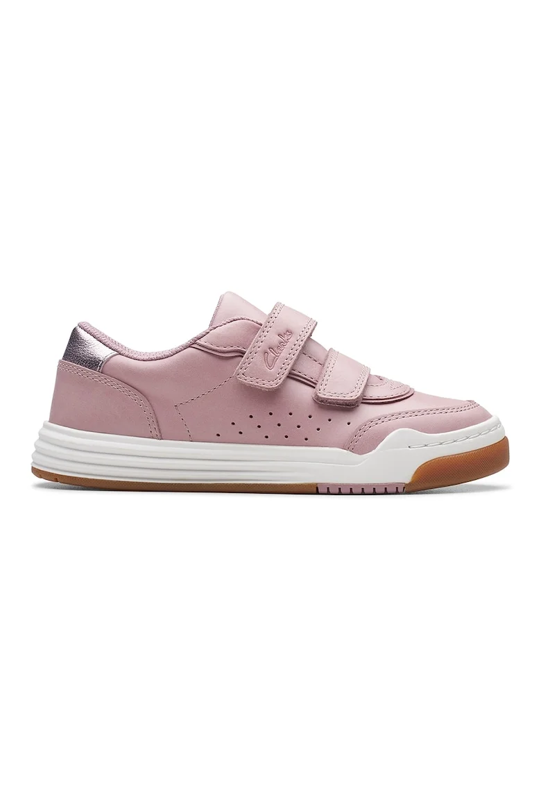 Pantofi sport de piele cu velcro Urban Solo, Roz prafuit