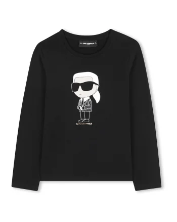 Bluza din amestec de bumbac cu imprimeu logo, Alb/Negru