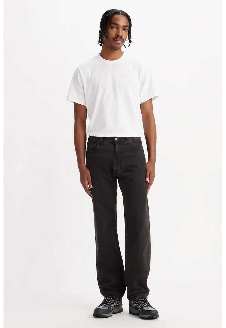 Blugi relaxed fit cu croiala dreapta 555, Negru stins