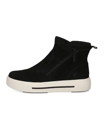Botine de piele intoarsa cu platforma, Negru