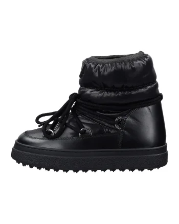 Ghete flatform cu sireturi Snowhill, Negru