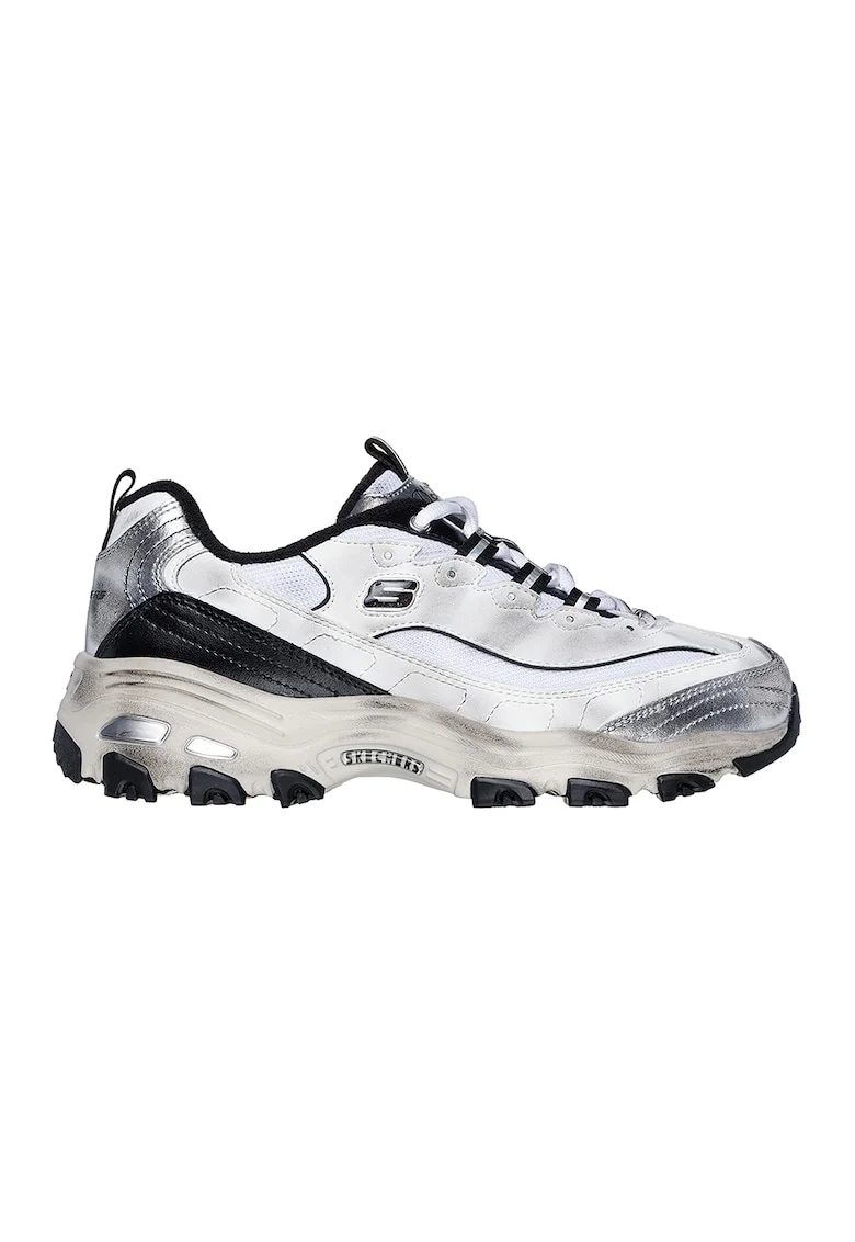 Pantofi sport din piele cu aspect uzat D'lites Vintage Vision, Negru/Alb murdar