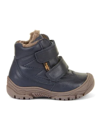 Botine din piele cu captuseala din lana, Albastru ultramarin