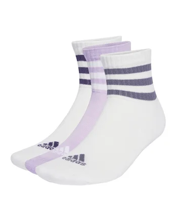 Set de sosete scurte unisex in dungi - 3 perechi, Alb/Lila/Albastru indigo