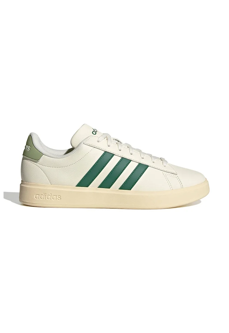Pantofi sport de piele ecologica cu imprimeu logo Grand Court 2.0, Verde/Alb fildes