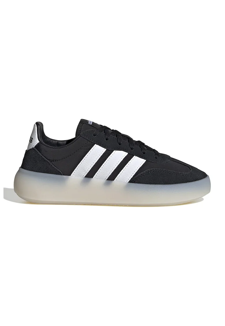 Pantofi sport Barreda Decode cu detalii din piele intoarsa, Alb/Negru
