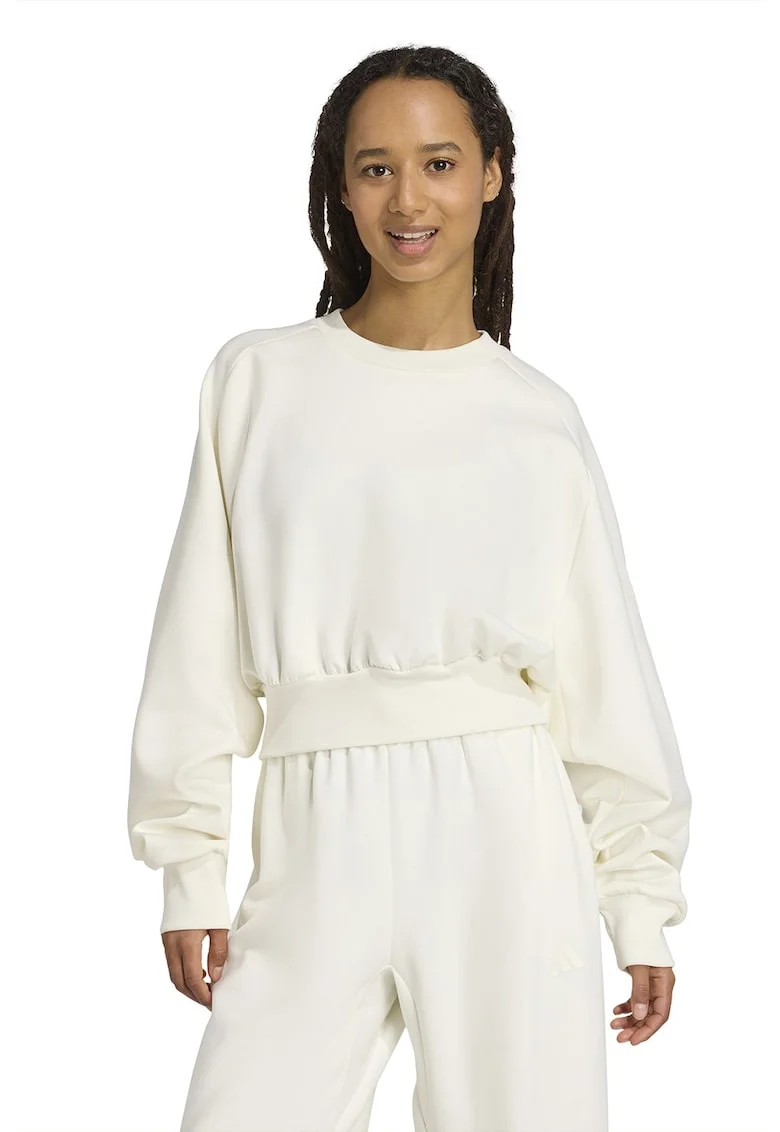 Bluza de trening din amestec de modal cu croiala lejera Soft Lux, Alb murdar
