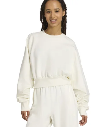 Bluza de trening din amestec de modal cu croiala lejera Soft Lux, Alb murdar