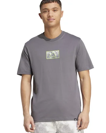 Tricou cu detaliu logo, Gri/Verde lime