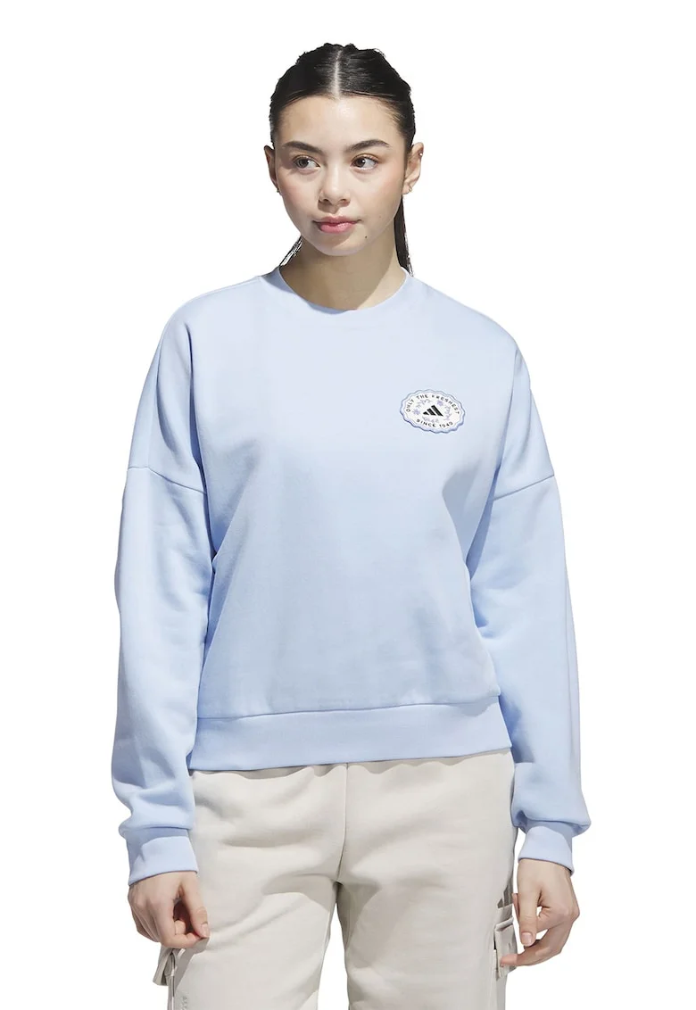 Bluza de trening lejera cu imprimeu logo pe partea din spate, Verde/Albastru deschis