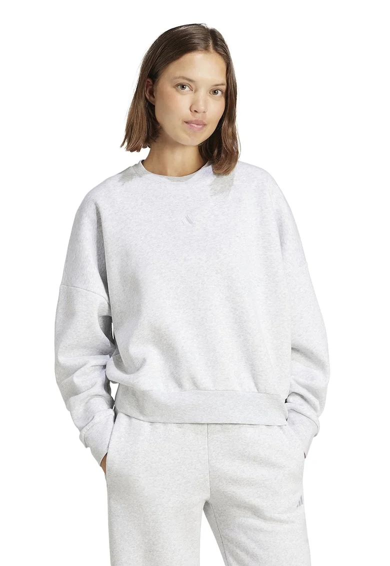 Bluza de trening lejera cu maneci cazute, Gri deschis melange