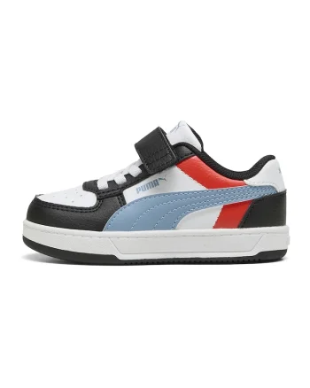 Pantofi sport Caven 2.0 cu velcro si model colorblock, Alb/Negru/Albastru prafuit