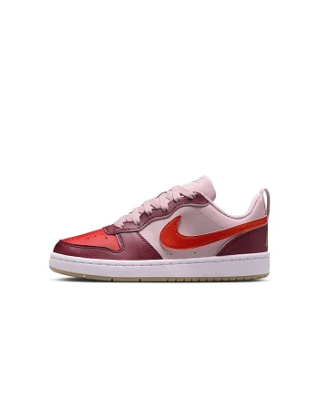 Pantofi sport din piele ecologica Court Borough, Rosu/Roz pastel