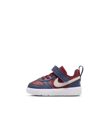 Pantofi sport Court Borough cu inchidere velcro, Alb/Visiniu/Albastru inchis