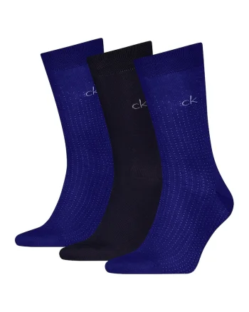 Set de sosete lungi cu logo - 3 perechi, Negru/Albastru royal