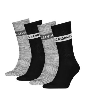 Set de sosete lungi din amestec de bumbac - 4 perechi, Negru/Gri deschis melange