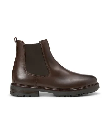 Ghete Chelsea de piele, Maro inchis