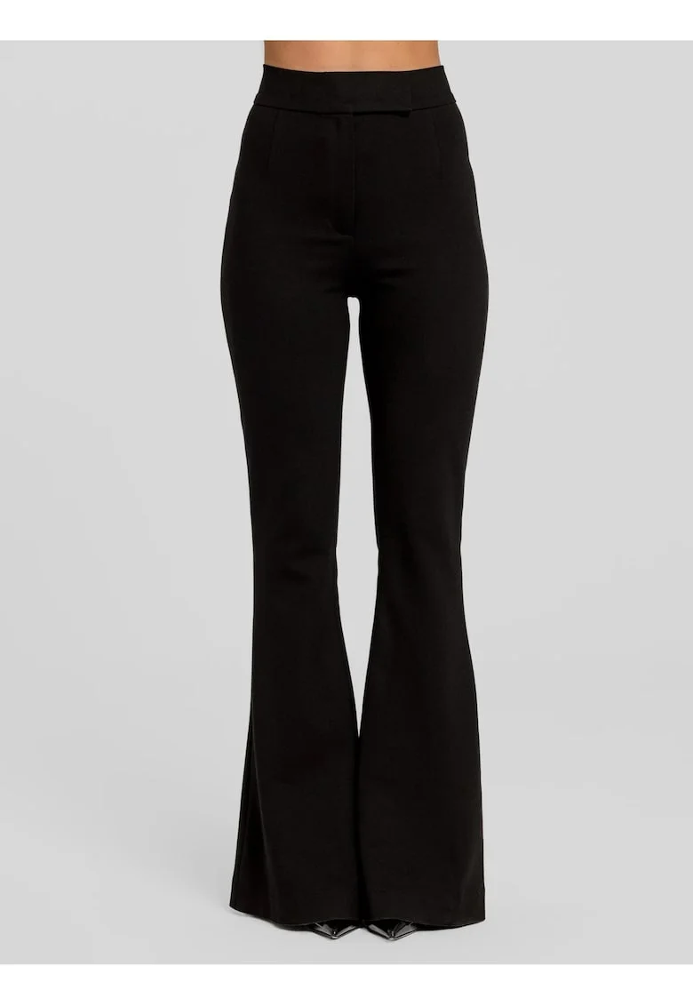 Pantaloni evazati slim fit Vanya, Negru