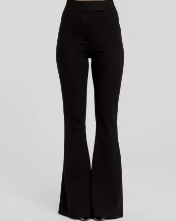 Pantaloni evazati slim fit Vanya, Negru
