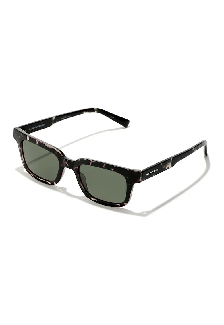 Ochelari de soare dreptunghiulari unisex Hawkers x Luca Marini, Negru/Roz prafuit