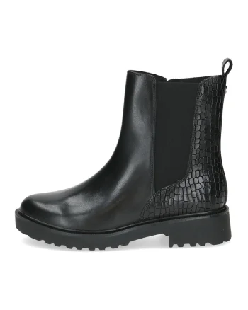 Ghete de piele cu segment textil, Negru